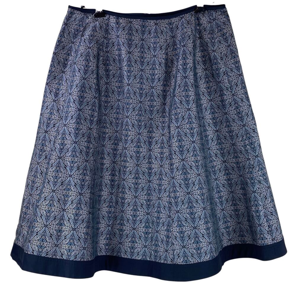Ann Taylor Silk Cotton Brocade A-Line Skirt Size 14 Lined